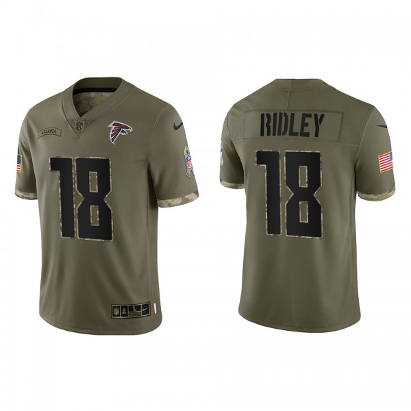 Women's Falcons #18 Calvin Ridley Green Stitched Limited 2022 Salute To Service Jersey