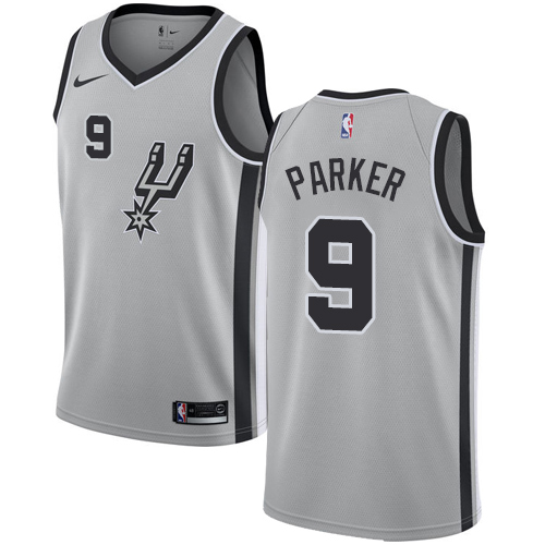 San Antonio Spurs #9 Tony Parker Silver Womens Swingman Statement Edition Jersey Womens