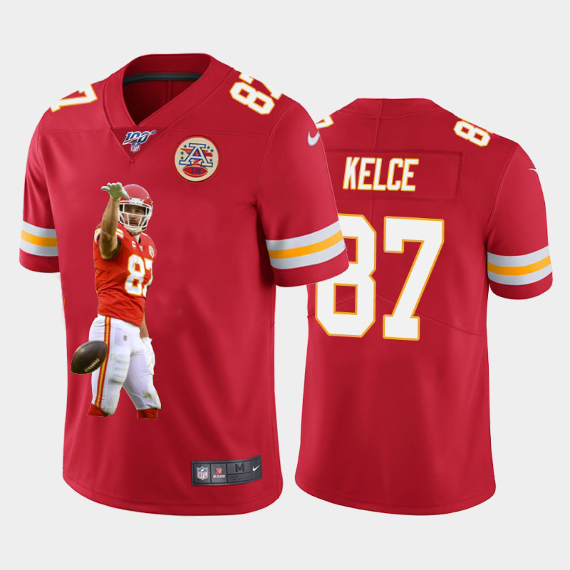 Kansas City Chiefs #87 Travis Kelce Team Hero 4 Vapor Limited 100 Jersey Red