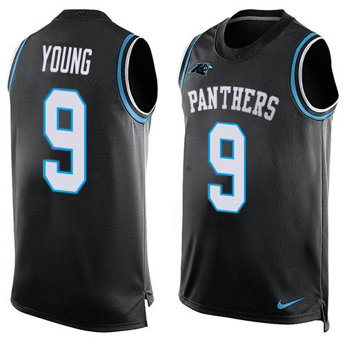 Panthers #9 Bryce Young Black Team Color Men's Stitched Limited Tank Top Jersey