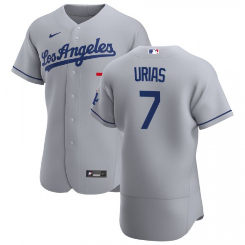 Los Angeles Los Angeles Dodgers #7 Julio Urias Men's Gray Road 2020 Authentic Team Jersey Men's