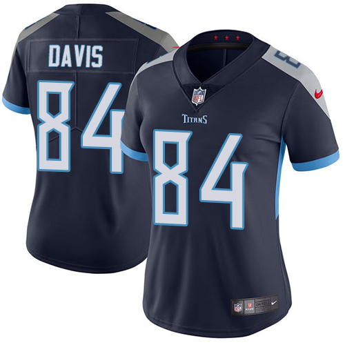 Tennessee Titans #84 Corey Davis Navy Blue Team Color Women's Stitched Vapor Untouchable Limited Jersey Womens