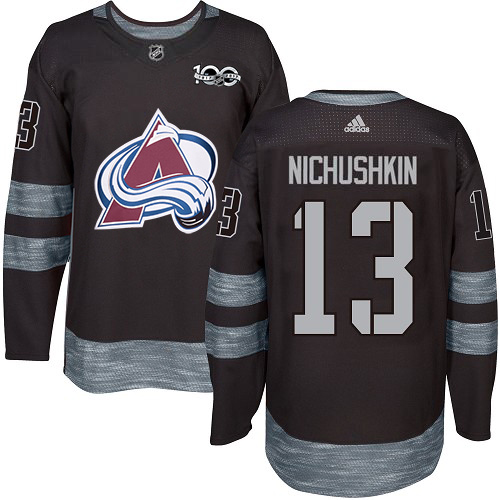 Adidas Colorado Avalanche #13 Valeri Nichushkin Black Youth 1917-2017 100th Anniversary Stitched Jersey Youth