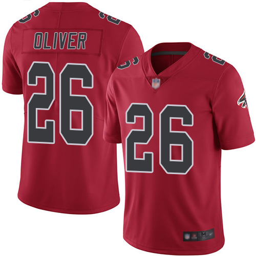 Atlanta Falcons #26 Isaiah Oliver Red Youth Stitched Limited Rush Jersey Youth