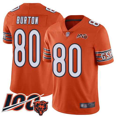 Chicago Bears #80 Trey Burton Orange Youth Stitched Limited Rush 100th Season Jersey Youth