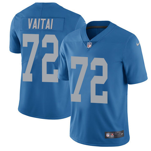 Detroit Lions #72 Halapoulivaati Vaitai Blue Throwback Men's Stitched Vapor Untouchable Limited Jersey Men's