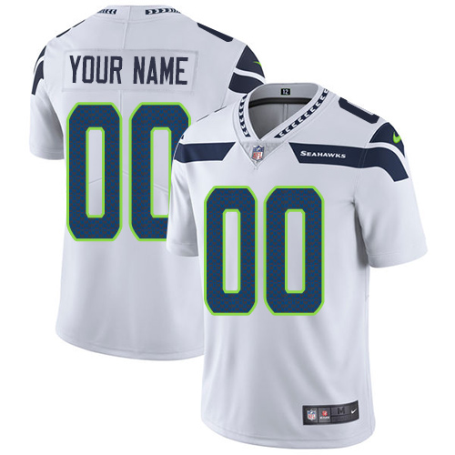 Seattle Seahawks Customized White Stitched Vapor Untouchable Limited Men's Jersey