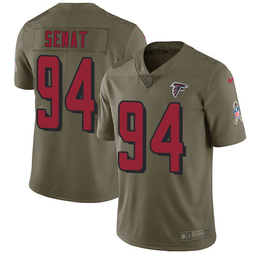 Atlanta Falcons #94 Deadrin Senat Olive Men's Stitched Limited 2017 Salute To Service Jersey Men's