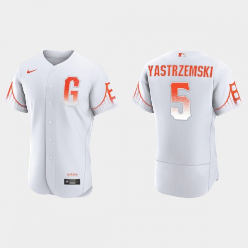 San Francisco San Francisco Giants #5 Mike Yastrzemski Men's 2021 City Connect Authentic White Jersey Men's