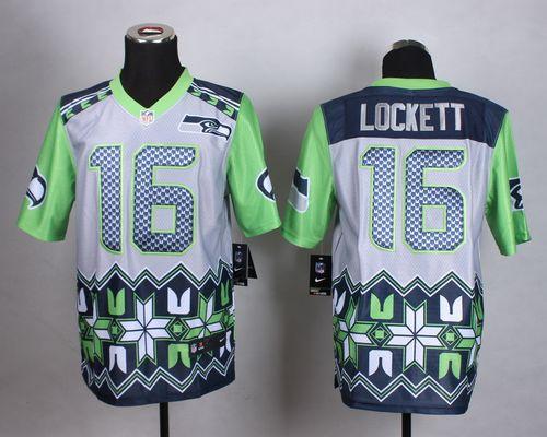Seahawks #16 Tyler Lockett Grey Men's Stitched Elite Noble Fashion Jersey