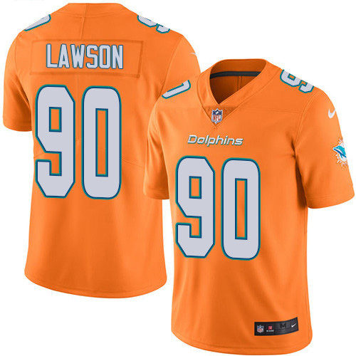 Miami Dolphins #90 Shaq Lawson Orange Green Youth Stitched Limited Rush Jersey Youth