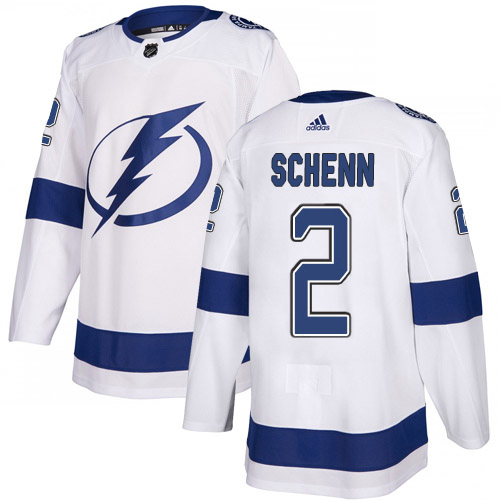 Adidas Tampa Bay Lightning #2 Luke Schenn White Road Authentic Stitched Jersey Men's