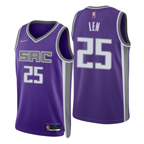 Sacramento Kings #25 Alex Len Purple Mens 2021-22 75th Anniversary Diamond Swingman Jersey - Icon Edition Mens