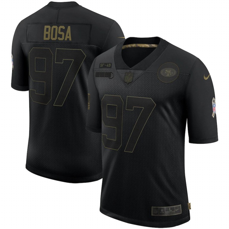 San Francisco 49ers #97 Nick Bosa 2020 Salute To Service Limited Jersey Black