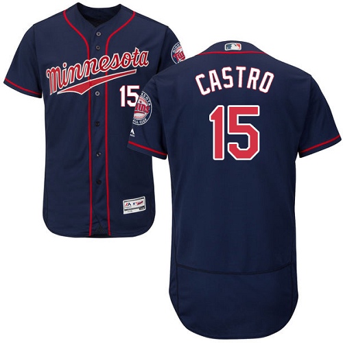 Minnesota Twins #15 Jason Castro Navy Blue Flexbase Authentic Collection Stitched Jersey Men's