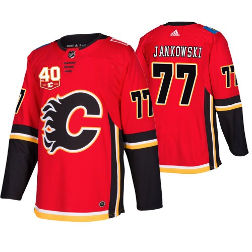 Adidas Calgary Calgary Flames #77 Mark Jankowski 40th Anniversary Third 2019-20 Jersey Men's