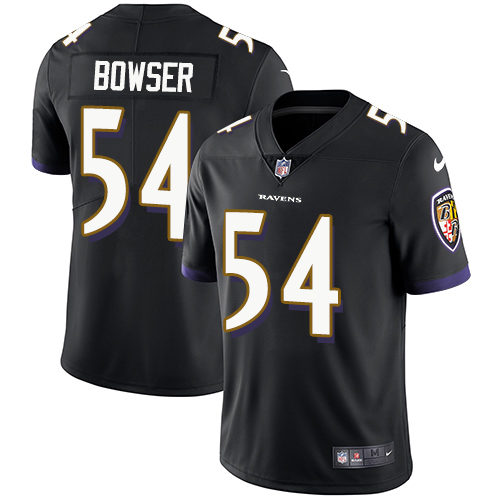 Baltimore Ravens #54 Tyus Bowser Black Alternate Men's Stitched Vapor Untouchable Limited Jersey Men's