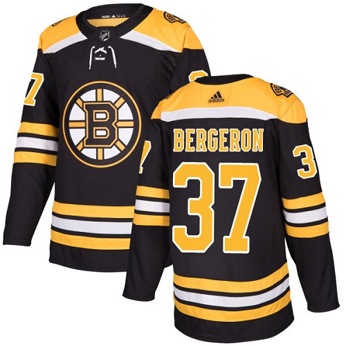 Adidas Boston Bruins #37 Patrice Bergeron Black Home Authentic Stitched Jersey Men's