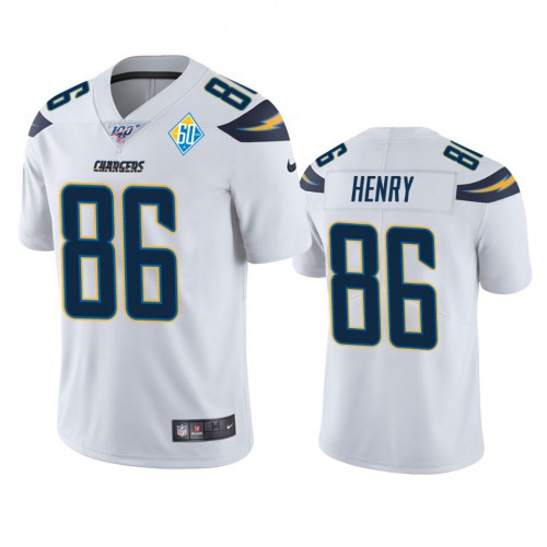 Los Angeles Los Angeles Chargers #86 Hunter Henry White 60th Anniversary Vapor Limited Jersey Men's