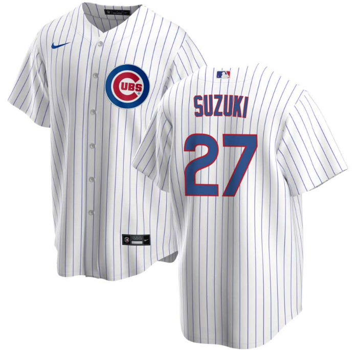 Men's Youth Women's Chicago Cubs#27 Seiya Suzuki White Royal Home Player Jersey