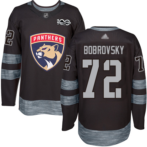 Adidas Florida Panthers #72 Sergei Bobrovsky Black 1917-2017 100th Anniversary Stitched Jersey Men's