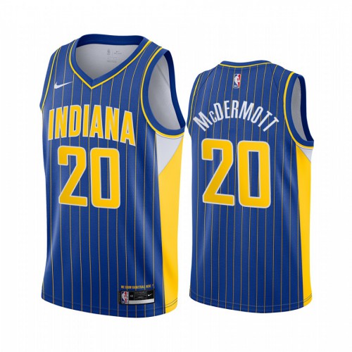 Indiana Pacers #20 Doug McDermott Blue Swingman 2020-21 City Edition Jersey Mens