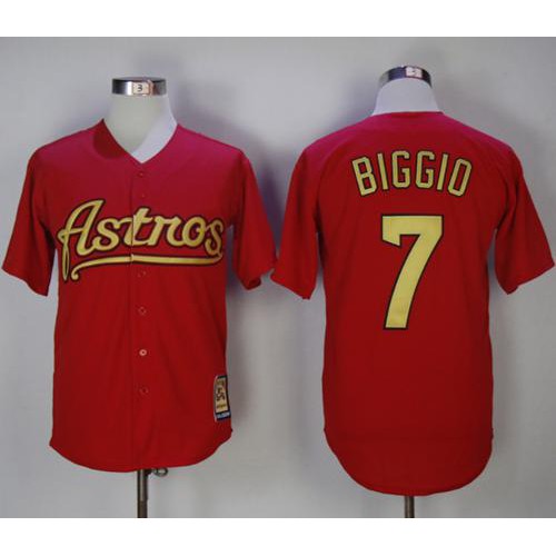 Houston Astros #7 Craig Biggio Red 2002-2012 Turn Back The Clock Stitched Jersey Men's