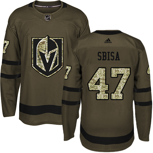 Adidas Golden Vegas Golden Knights #47 Luca Sbisa Green Salute to Service Stitched Jersey Men's