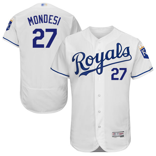 Kansas City Royals #27 Raul Mondesi White Flexbase Authentic Collection Stitched Jersey Men's