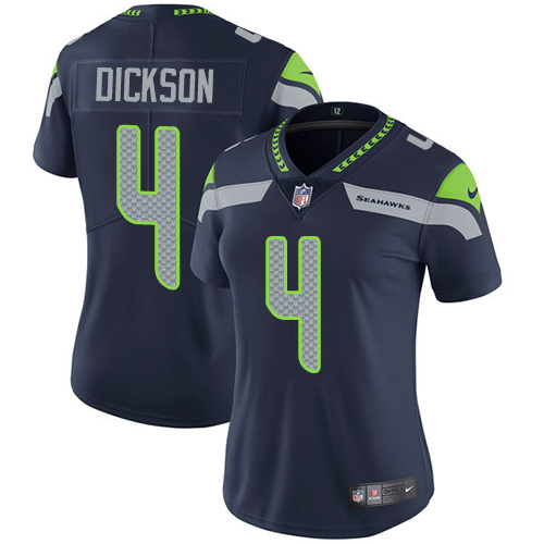 Seattle Seahawks #4 Michael Dickson Steel Blue Team Color Women's Stitched Vapor Untouchable Limited Jersey Womens