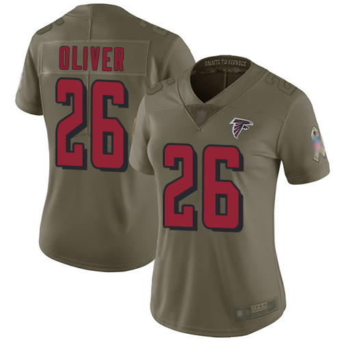 Atlanta Falcons #26 Isaiah Oliver Olive Women's Stitched Limited 2017 Salute to Service Jersey Womens