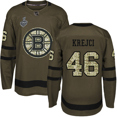 Adidas Boston Bruins #46 David Krejci Green Salute to Service Stanley Cup Final Bound Youth Stitched Jersey Youth