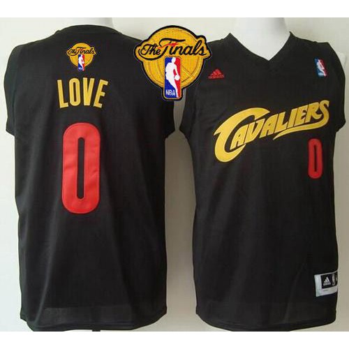 Cleveland Cavaliers #0 Kevin Love Black(Red No.) Fashion The Finals Patch Stitched Jersey Mens