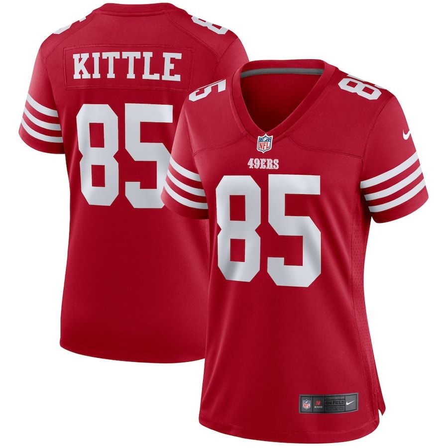 San Francisco 49ers #85 George Kittle Scarlet Women's 2022-23 Game Jersey