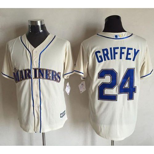 Seattle Mariners #24 Ken Griffey Cream New Cool Base Stitched Jersey Men's