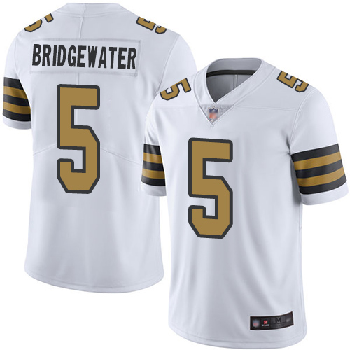 New Orleans Saints #5 Teddy Bridgewater White Youth Stitched Limited Rush Jersey Youth