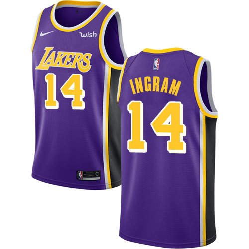 Los Angeles Lakers #14 Brandon Ingram Purple Swingman Statement Edition Jersey Mens
