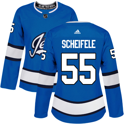 Adidas Winnipeg Jets #55 Mark Scheifele Blue Alternate Authentic Women's Stitched Jersey Womens
