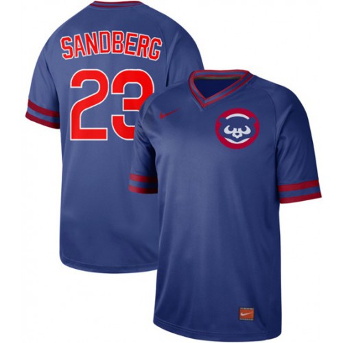 Chicago Cubs #23 Ryne Sandberg Royal Authentic Cooperstown Collection Stitched Jersey Men's