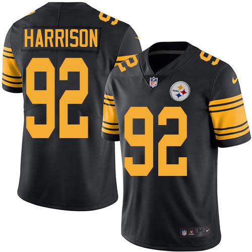 Pittsburgh Steelers #92 James Harrison Black Men's Stitched Limited Rush Jersey Men's