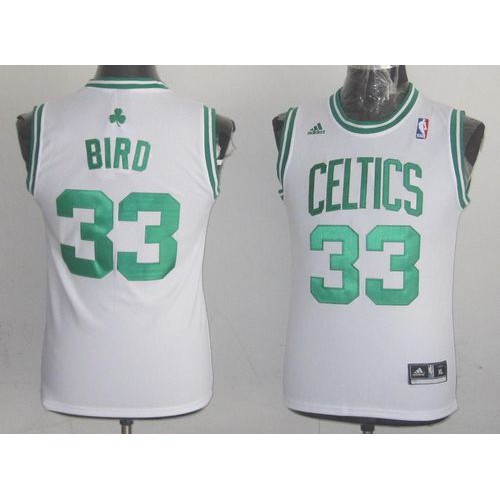 Boston Celtics #33 Larry Bird White Throwback Stitched Youth Jersey Youth