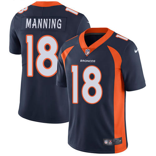 Broncos #18 Peyton Manning Blue Alternate Youth Stitched Vapor Untouchable Limited Jersey