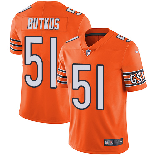 Bears #51 Dick Butkus Orange Men's Stitched Limited Rush Jersey