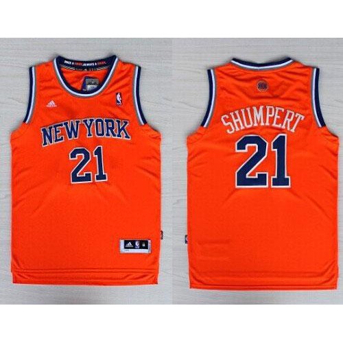 Revolution 30 New York Knicks #21 Iman Shumpert Orange Alternate Stitched Jersey Mens