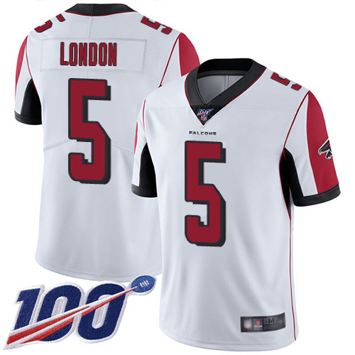 Falcons #5 Drake London White Stitched Youth 100th Season Vapor Untouchable Limited Jersey