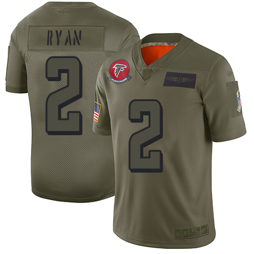 Atlanta Falcons #2 Matt Ryan Camo Youth Stitched Limited 2019 Salute to Service Jersey Youth
