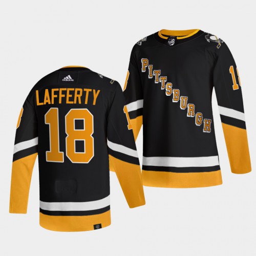 Adidas Pittsburgh Penguins #18 Sam Lafferty Men's 2021-22 Alternate Authentic Jersey - Black Men's