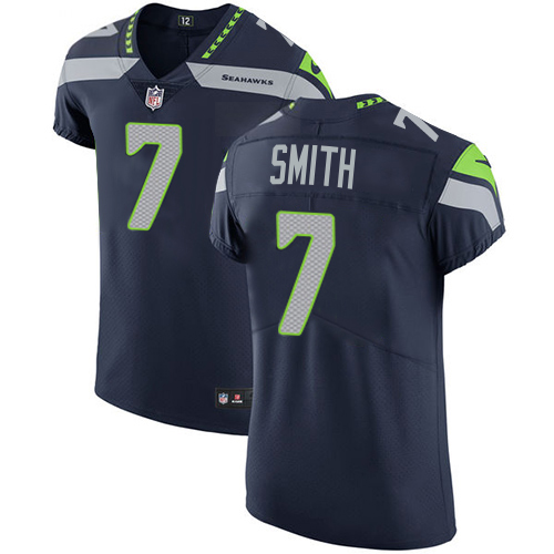 Seahawks #7 Geno Smith Steel Blue Team Color Men's Stitched Vapor Untouchable Elite Jersey