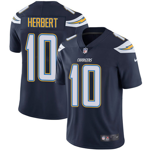 Chargers #10 Justin Herbert Navy Blue Team Color Men's Stitched Vapor Untouchable Limited Jersey