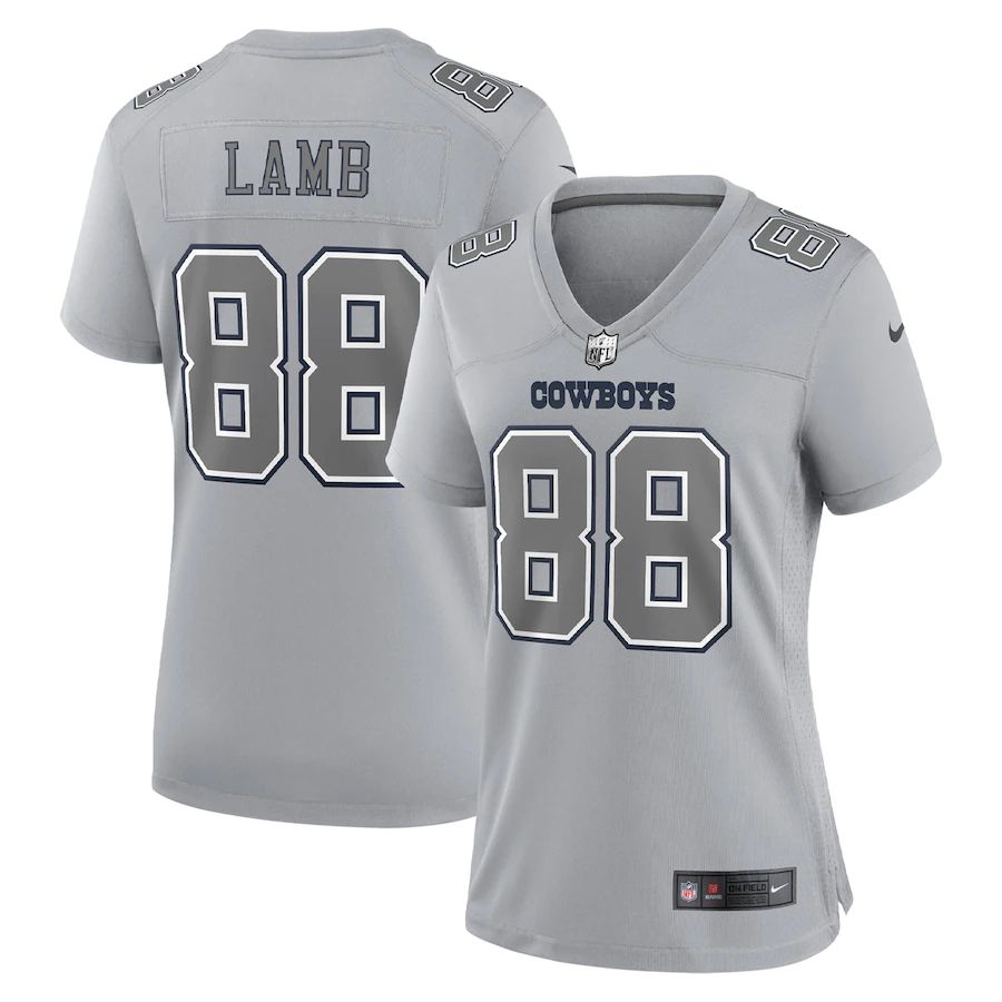 Dallas Cowboys #88 CeeDee Lamb Women's Gray Atmosphere Fashion Game Jersey